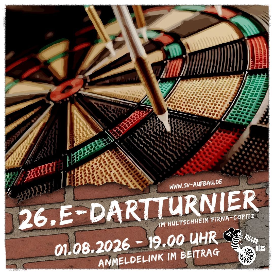 Keine Sommerpause für die Killer Bees! Das 26. E-Dartturnier steht vor der Tür!